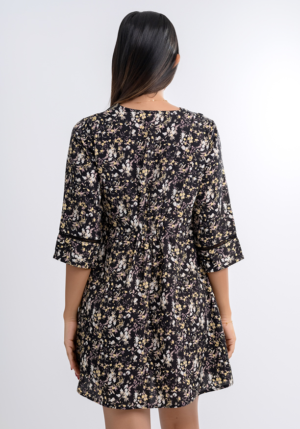 MOISHY BLACK PRINTED DRESS